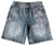 PRESTIGE BLUE EMBOSSED DENIM JORTS