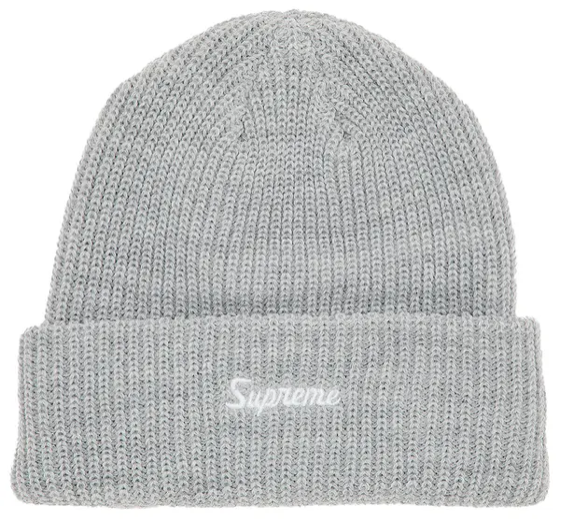 SUPREME HEATHER GREY GAUGE BEANIE