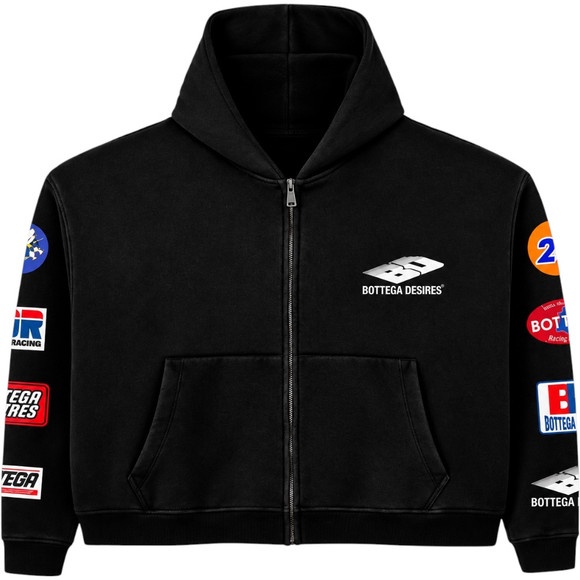 BOTTEGA DESIRES BLACK PATCHES ZIP