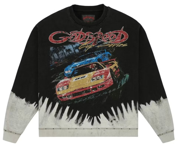 GODSPEED BLACK WASHED F.T.W CREWNECK