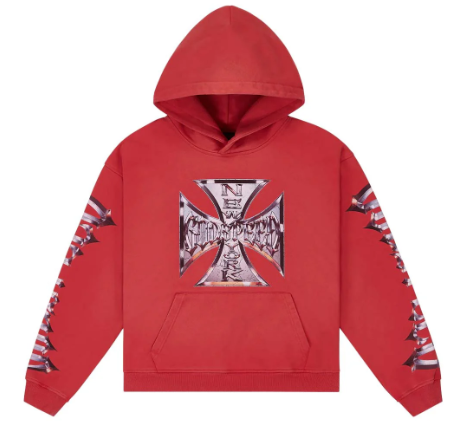 GODSPEED RED WASH CHROME MONO HOODIE