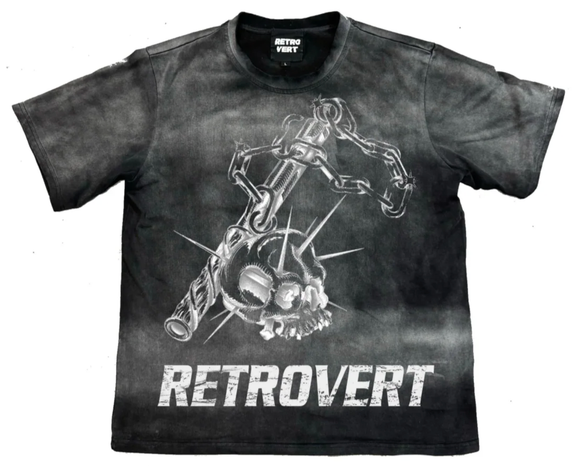RETROVERT BLACK SKULL TEE