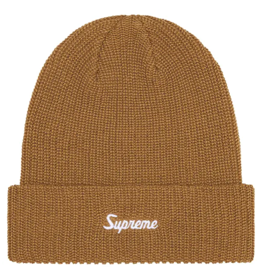 SUPREME TAN LOOSE GAUGE BEANIE
