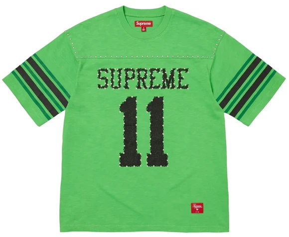 SUPREME GREEN STUDDED JERSEY TEE