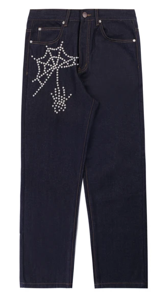 BOREDOM KILLS SPIDER RAW DENIM PANTS