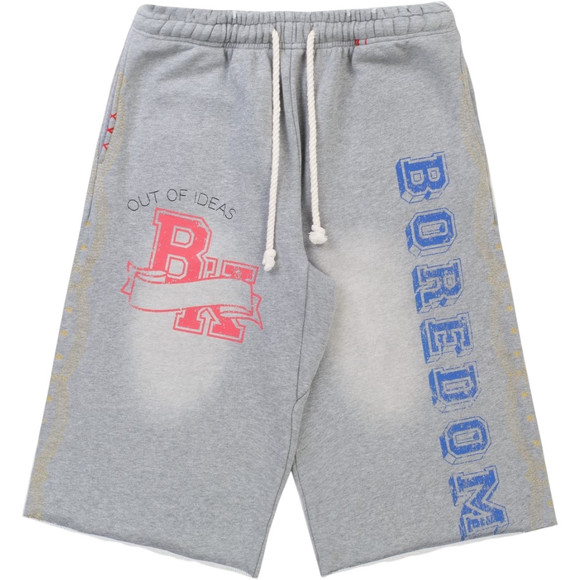 BOREDOM KILLS GREY COLLEGIATE SHORTS