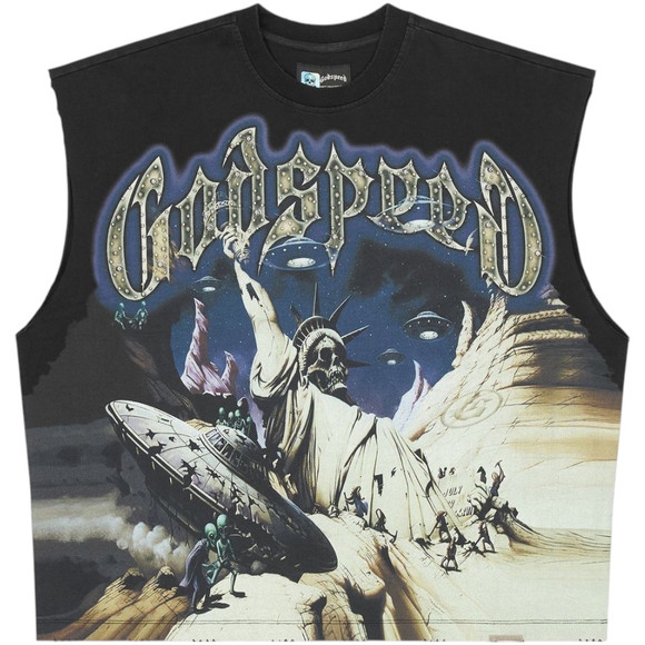GODSPEED BLACK THE LANDING SLEEVELESS TEE