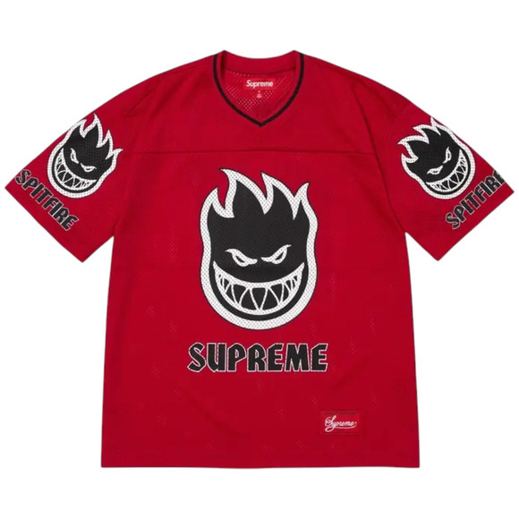 SUPREME RED SPITFIRE FOOTBALL JERSEY