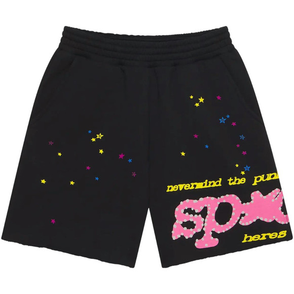 SP5DER BLACK PUNK V2 SWEATSHORTS