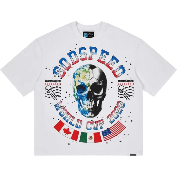 GODSPEED WHITE PLANET FUTBOL TEE