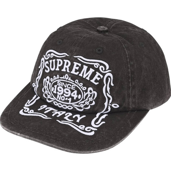 SUPREME BLACK ITALY 6-PANEL HAT