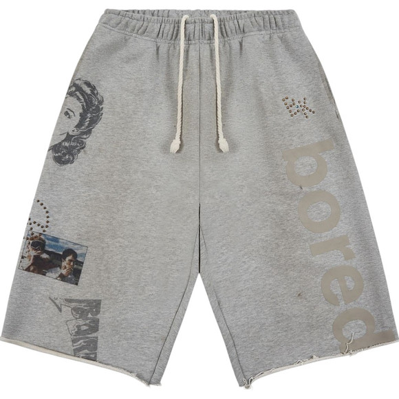 BOREDOM KILLS GREY 3/4 SWEAT SHORTS
