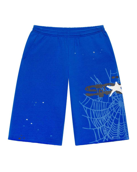 SP5DER TORY BLUE HEAVY WEB LONG 3/4 SHORTS