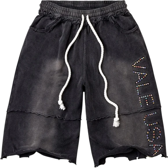 VALE FOREVER BLACK DIY USA SWEAT SHORTS