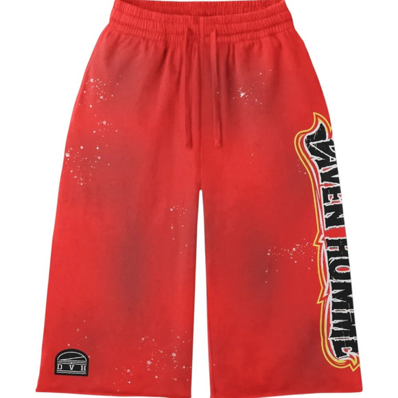 DAVEN HOMME RED BUGGER 3/4 SWEAT SHORTS