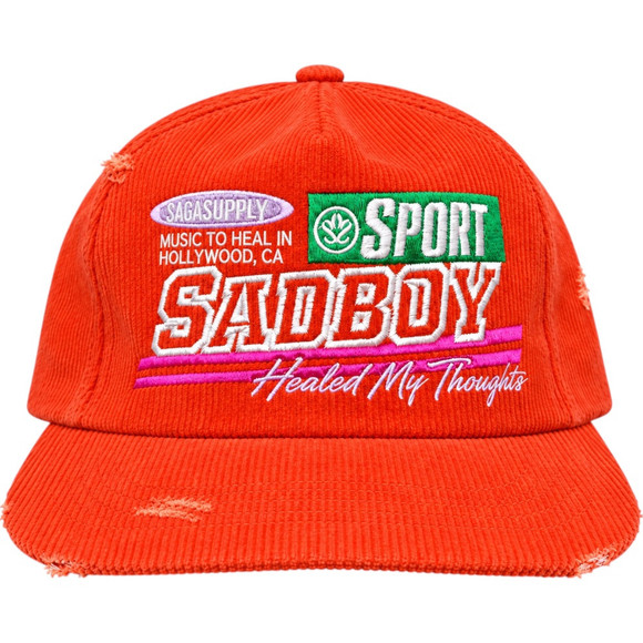 SADBOYSAGA ORANGE CORDUROY HAT