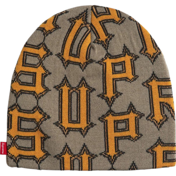 SUPREME GREY/YELLOW SPIKE BEANIE