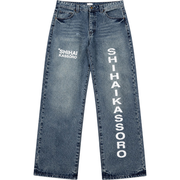 SHIHAI KASSORO VINTAGE BLUE SKITZO DENIM JEANS