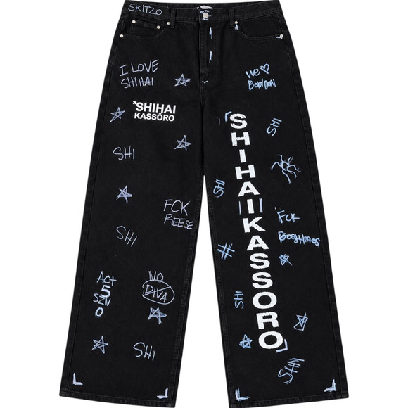 SHIHAI KASSORO SKITZO SCRIBBLE V1 DENIM JEANS