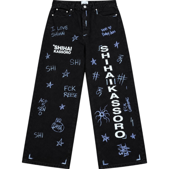SHIHAI KASSORO SKITZO SCRIBBLE V3 DENIM JEANS
