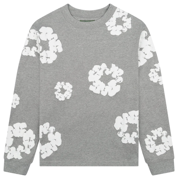 DENIM TEARS GREY COTTON WREATH L/S
