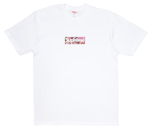 SUPREME WHITE MURAKAMI COVID-19 RELIEF BOX LOGO TEE