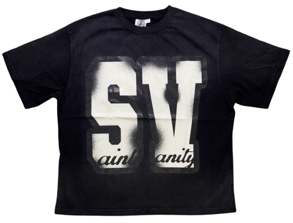 SAINT VANITY BLACK SV LOGO TEE