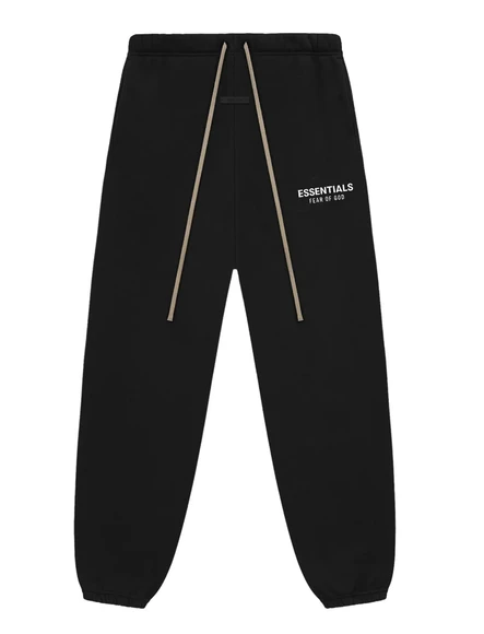 ESSENTIALS BLACK/WHITE FLEECE SWEATPANTS