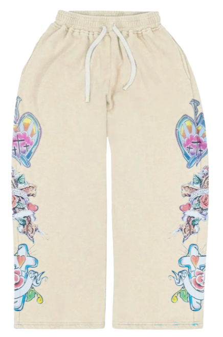 WE ARE RIGHTEOUS CREAM RISEN KING SWEATPANTS