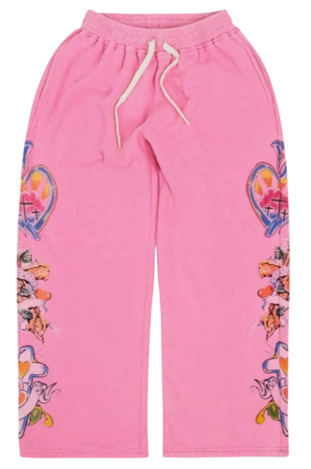 WE ARE RIGHTEOUS PINK RISEN KING SWEATPANTS