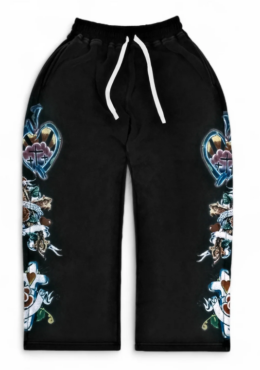 WE ARE RIGHTEOUS BLACK RISEN KING SWEATPANTS