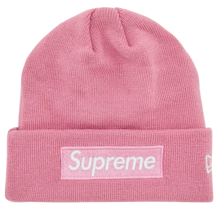 SUPREME X NEW ERA PINK BOX LOGO BEANIE