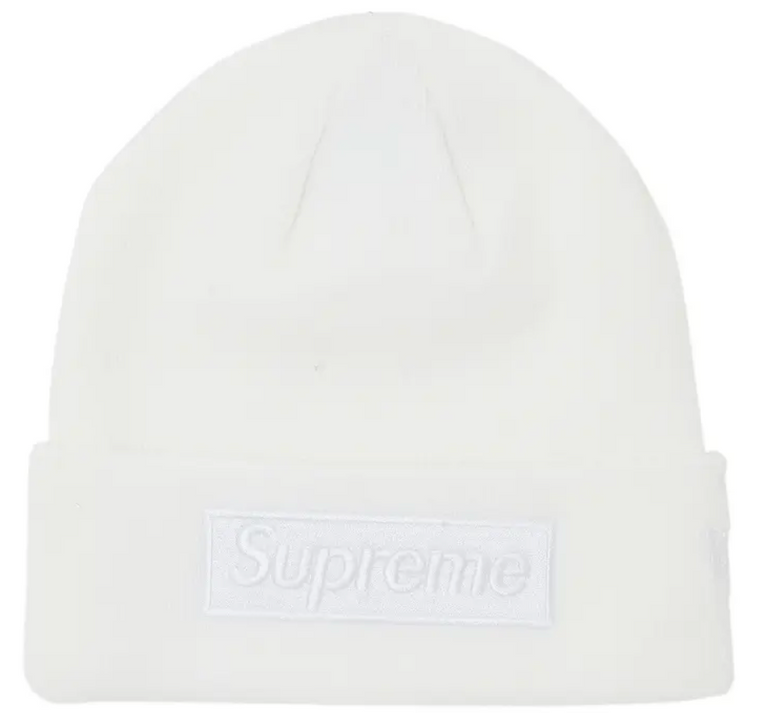 SUPREME X NEW ERA WHITE BOX LOGO BEANIE