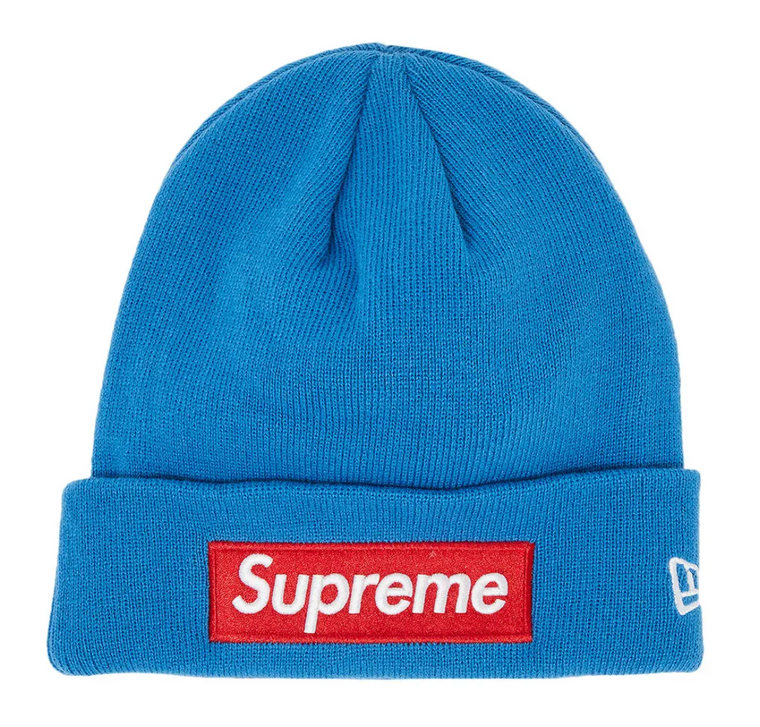 SUPREME X NEW ERA BLUE BOX LOGO BEANIE