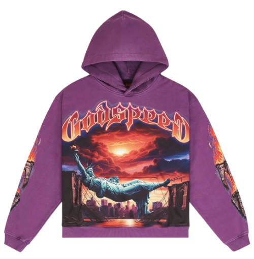 GODSPEED GRAPE BURNT BRIDGES HOODIE