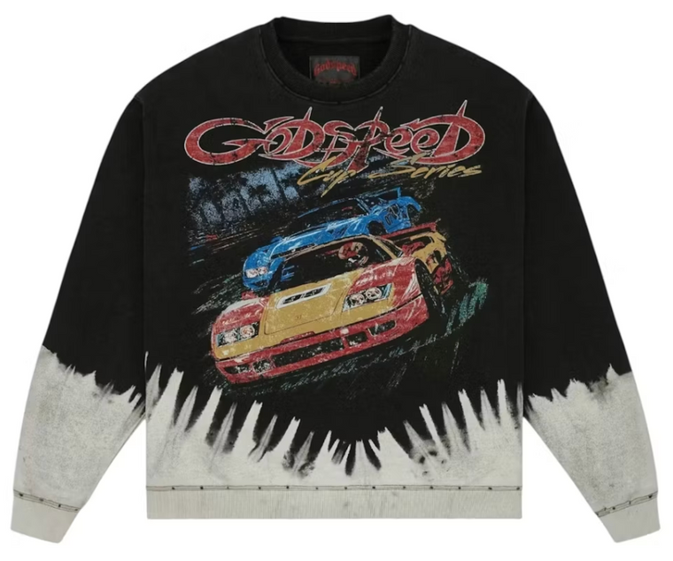 GODSPEED BLACK WASHED F.T.W CREWNECK