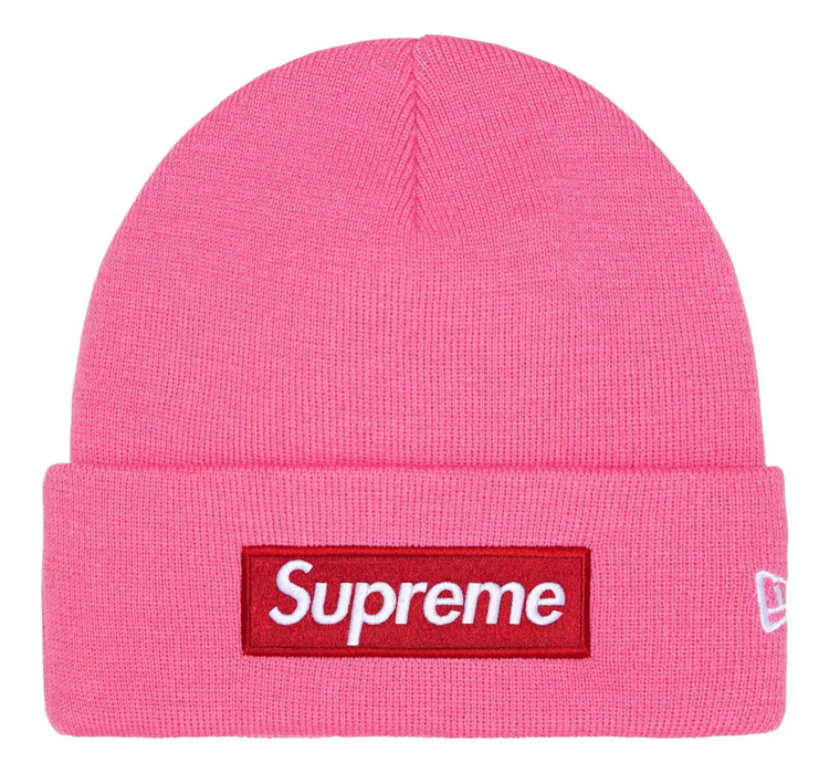 SUPREME X NEW ERA MAGENTA BOX LOGO BEANIE (FW25)