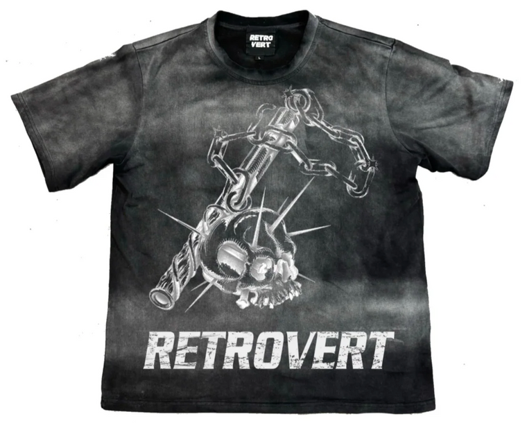 RETROVERT BLACK SKULL TEE