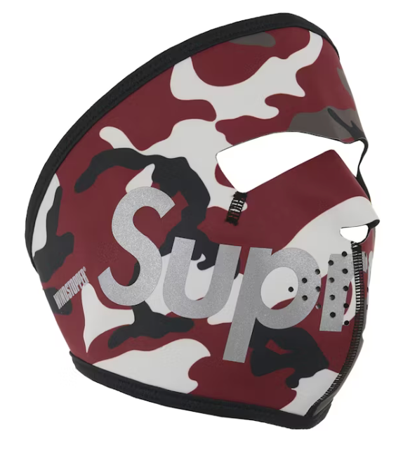 SUPREME RED CAMO WINDSTOPPER FACEMASK