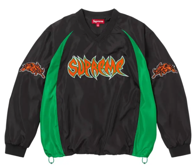 SUPREME BLACK WARTHOG WARM UP PULLOVER JACKET