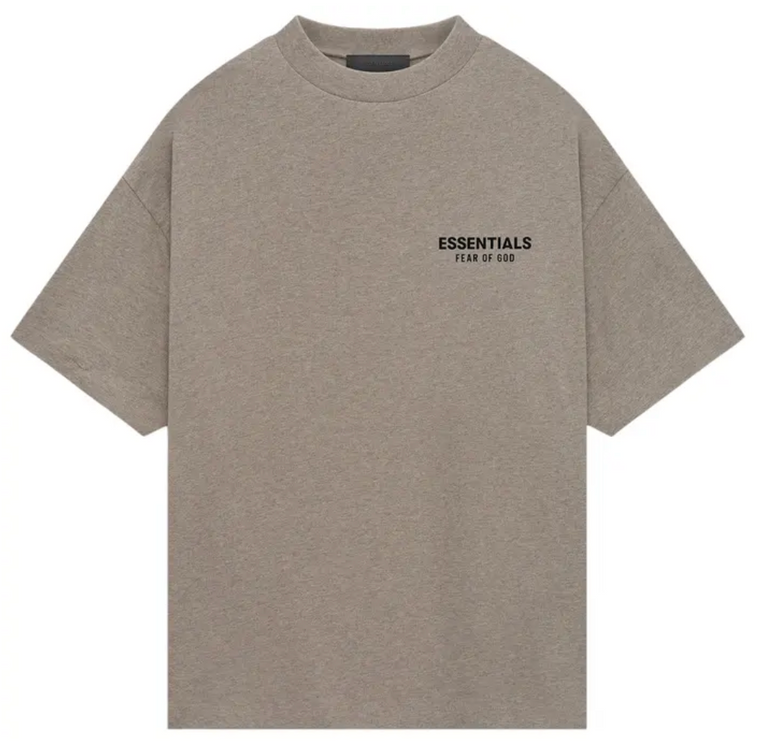 ESSENTIALS HEATHER GREY JERSEY CREWNECK TEE