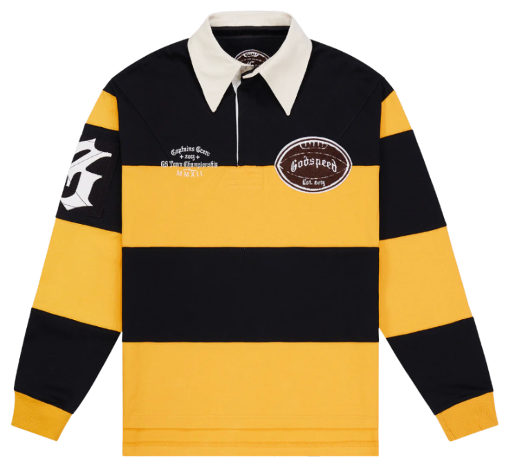 GODSPEED BLACK/YELLOW CLASSIC FIELD RUGBY L/S