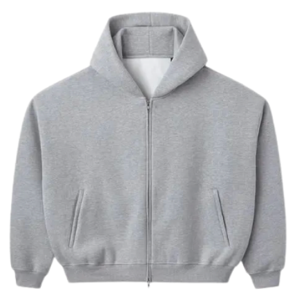 HMDD HEATHER GREY BLANK ZIP