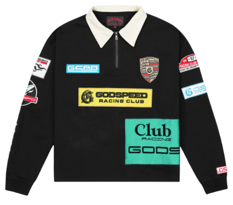 GODSPEED BLACK GRC QUARTER ZIP POLO