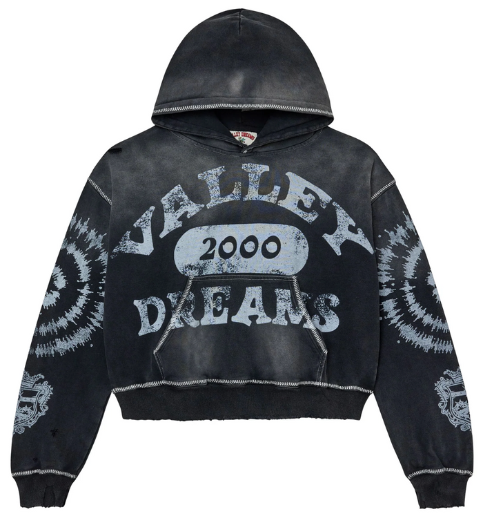 VALE FOREVER BLACK 2000 SPIRAL HOODIE