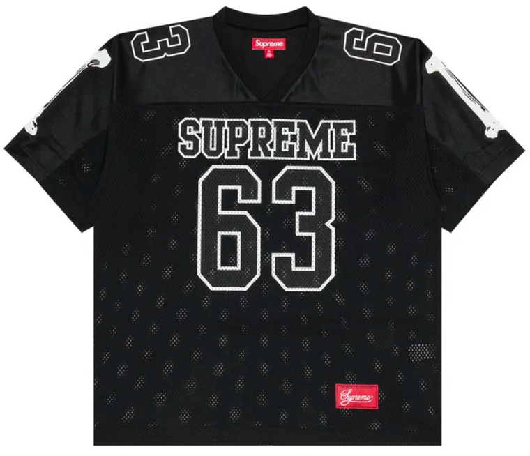 SUPREME BLACK BONES FOOTBALL JERSEY