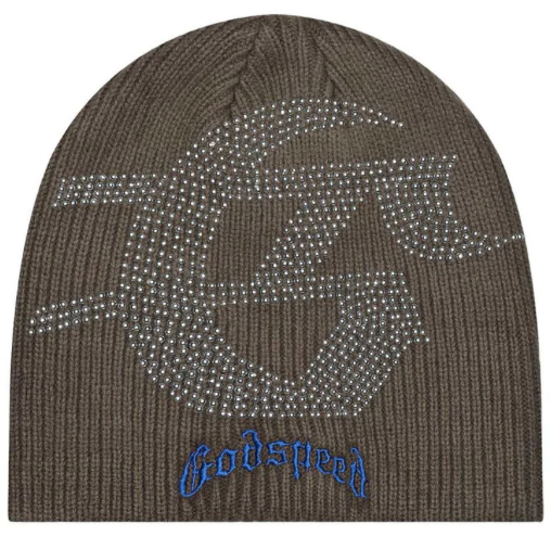 GODSPEED OLIVE/BLUE STUDDED BEANIE