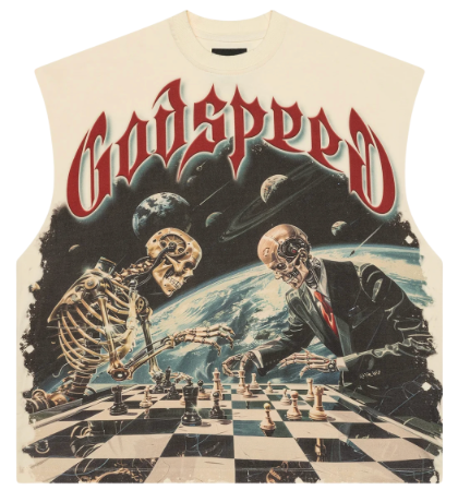 GODSPEED BONE CHECKMATE SLEEVELESS TEE