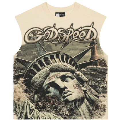 GODSPEED BONE SUNKEN LIBERTY SLEEVELESS TEE