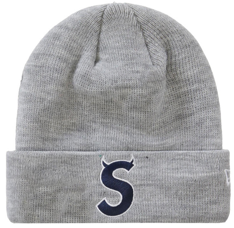 SUPREME X NEW ERA GREY/NAVY BEANIE